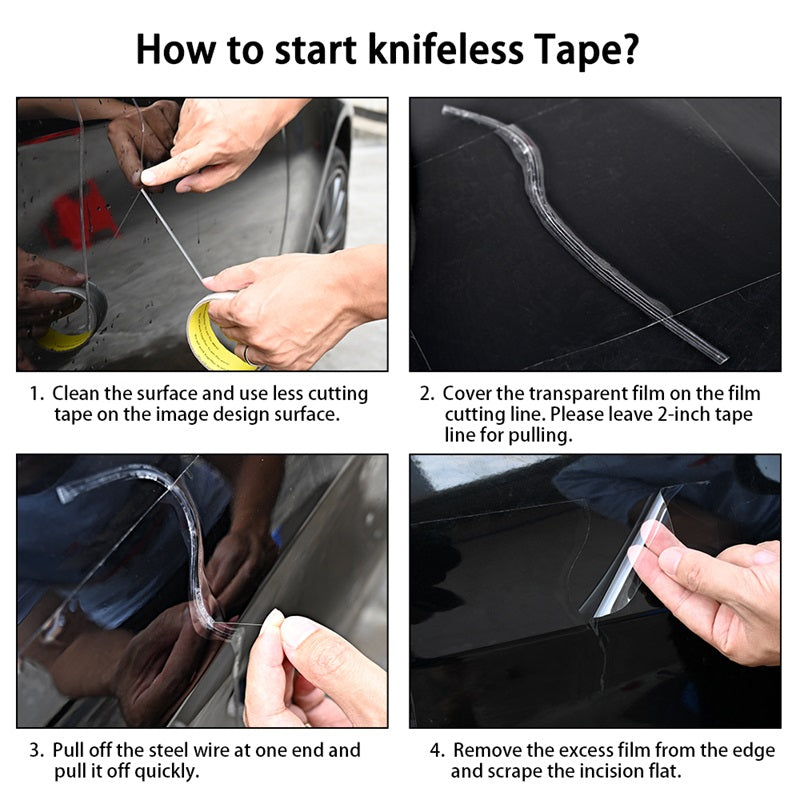 Auto FolierSet Wrap Werkzeug 5M knifeless Tape Tuck Filz Rakel