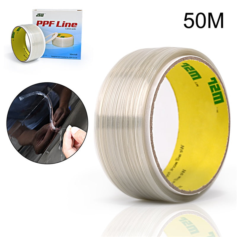 FOSHIO 5/50M Car Stickers Knifeless Tape Design Line Vinyl Wrap Aid  Squeegee Styling Tool Kit Film Cutting Tape Car Accessories