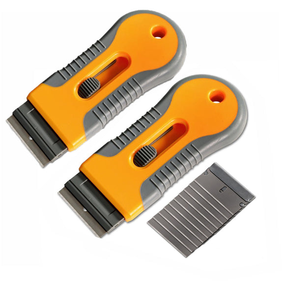 FOSHIO Handle Cleaning Scraper + 10pcs Stainless Steel Blades Glue Sti